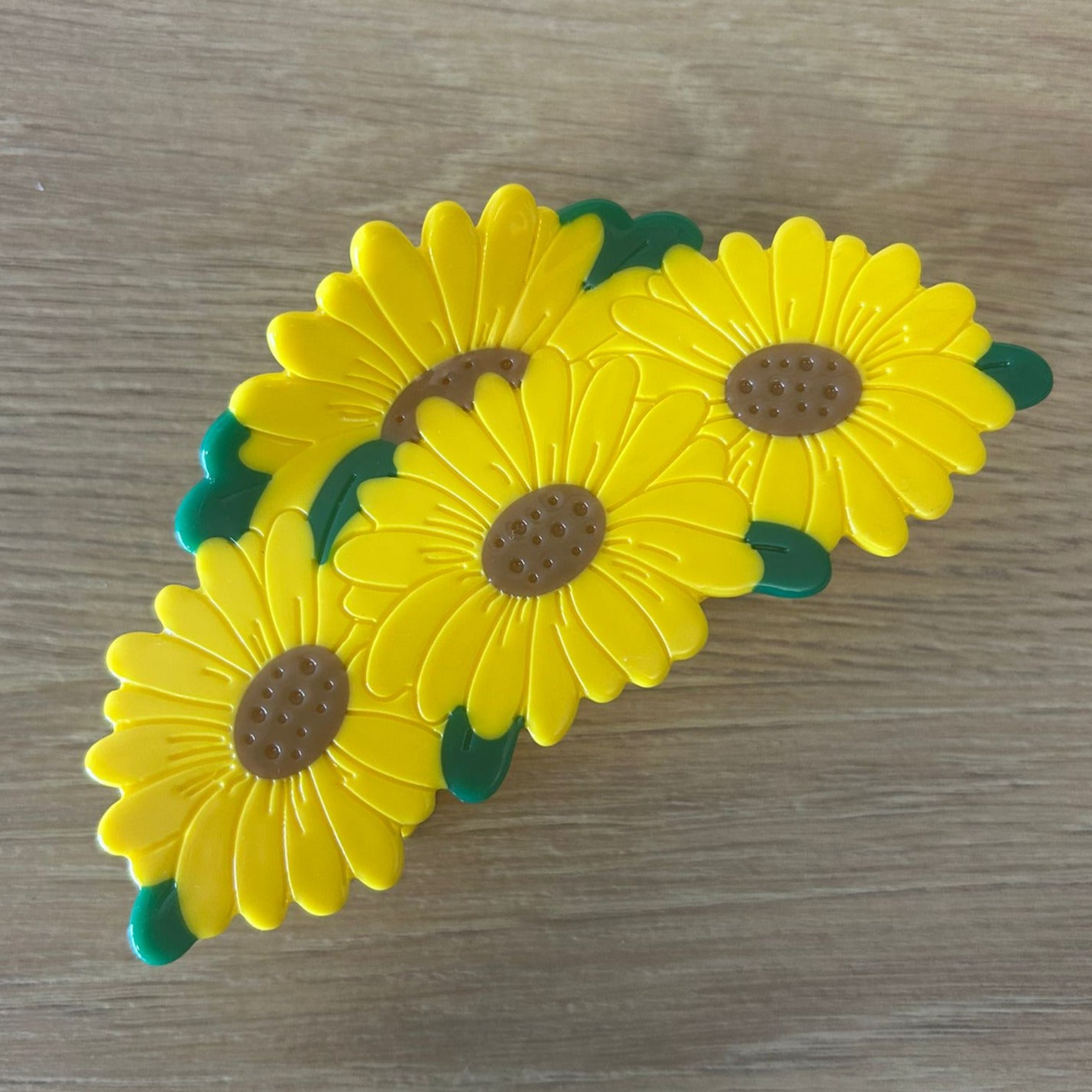 Large Sunflower Claw Clip for Thick Hair